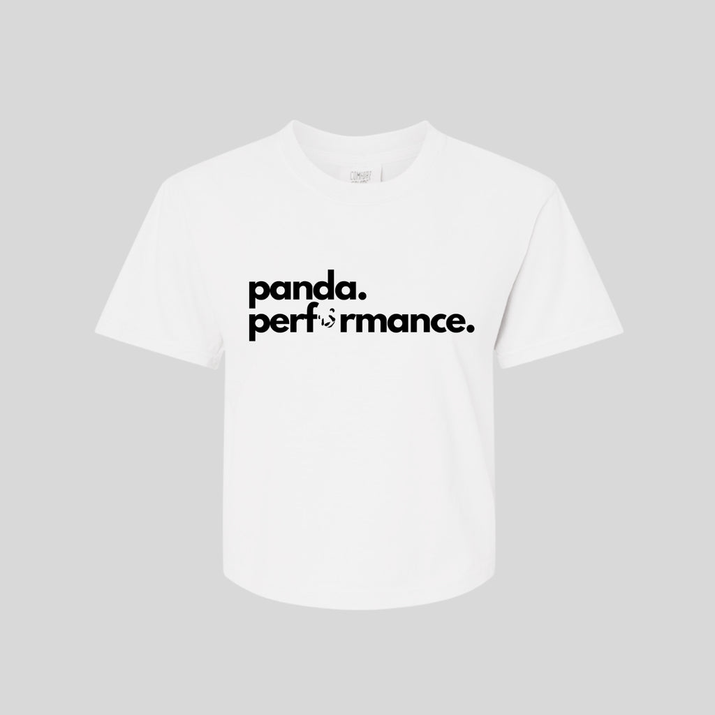 Panda Performance Ladies Cropped Tee - Black or White