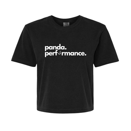 Panda Performance Ladies Cropped Tee - Black or White